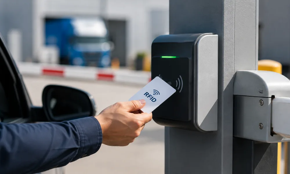 Vehicle access control at an automatic barrier gate system entry point