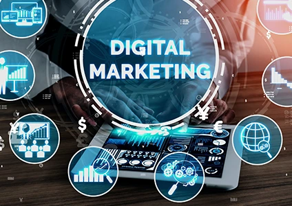 Digital marketing services with data analysis, technology, and growth visualization