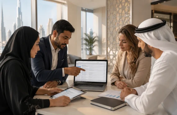 Dubai business team collaborating using a shared professional inbox