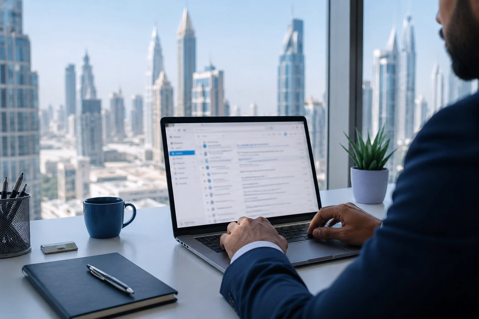 Professional using email marketing software to send bulk emails for business campaigns and newsletter automation